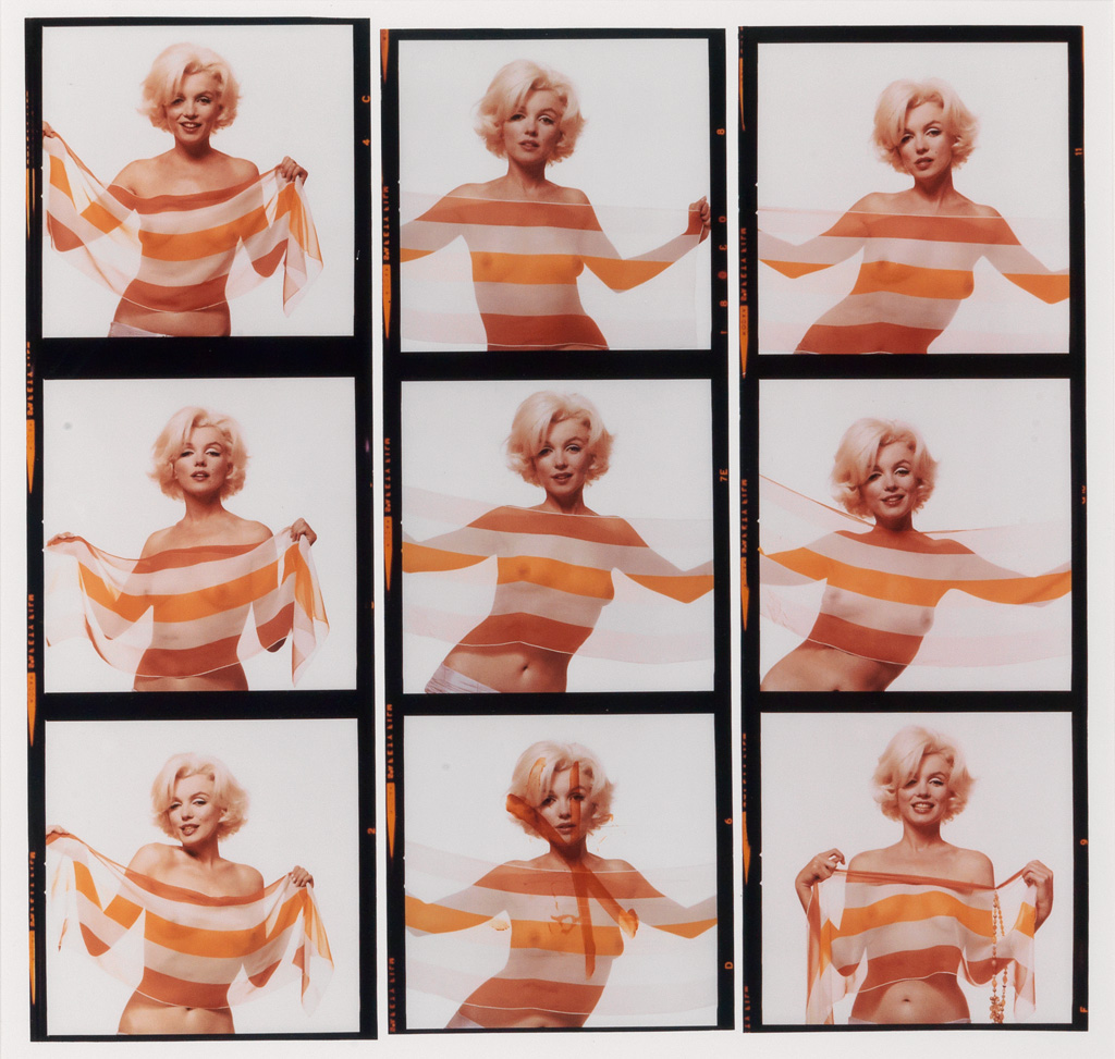 BERT STERN (1925-2013) Marilyn Monroe, diptych of enlarged contact sheets from The Last Sitting.